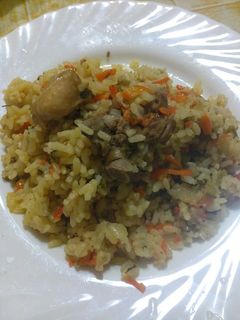 Фото Плов из куриных спинок.