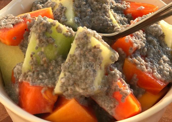 Pepaya melon with chia puding