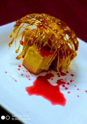A picture of Rose Mango Bhapa Doi.