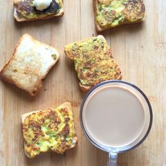 A picture of Gujarati toast handvo toast.