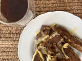 Rye bread with brie and honey