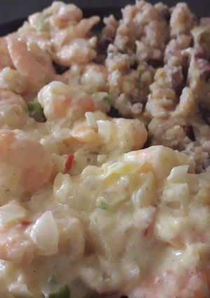 Óriás garnéla, vörös pürével recept fotója