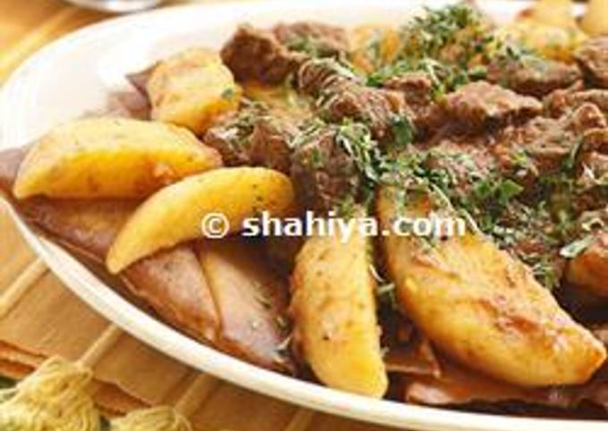 Steps to Prepare Ultimate Tharyd: Meat and Potato Stew