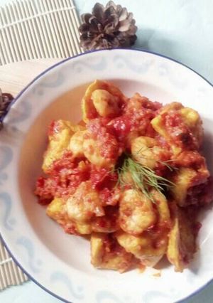 Foto resep Udang Tahu Balado Pedas