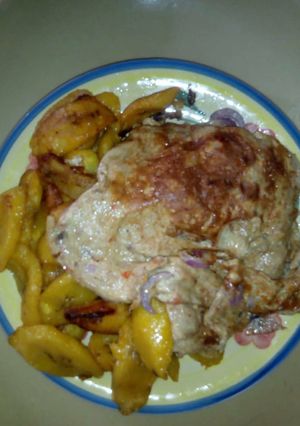 A picture of Fried plantains and egg.