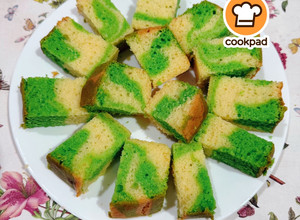 Gambar 👩‍🍳Kek Marble Klasik Pandan