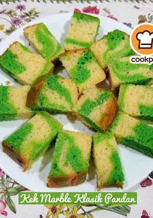 Gambar 👩‍🍳Kek Marble Klasik Pandan