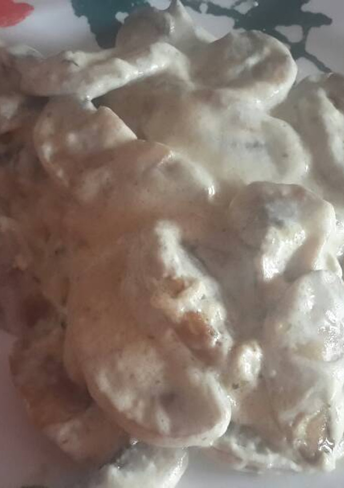 Una foto de Champiñones a la crema
