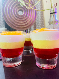 A picture of Three color ~ Mango Delight Shots.