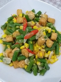 Foto resep Tumis buncis jagung dan tahu,