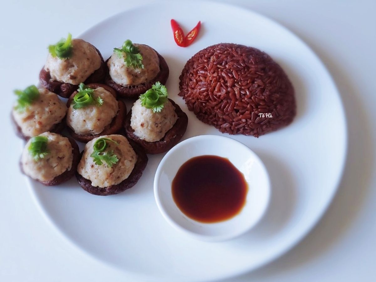 NẤM nhồi thịt gà hấp