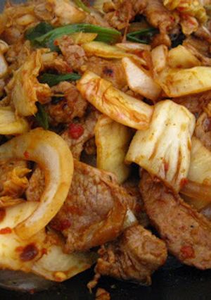 A picture of Kimchi Bokkeum (Kimchi Stirfry).