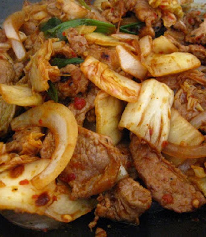 A picture of Kimchi Bokkeum (Kimchi Stirfry).