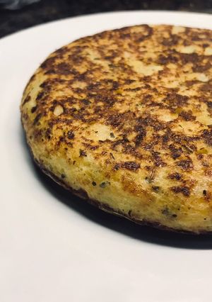Una foto de Tortilla SANA de zapallo anco y papa 🥔