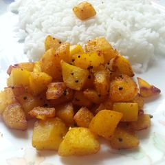 A picture of Sweet potato roast / Sweet potato poriyal.