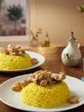 أرز بكريمة ودجاج 