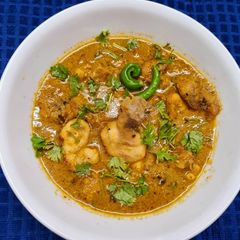A picture of Lonka Roshun Pora Masala Chicken.