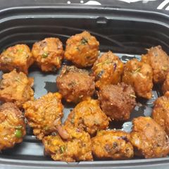 A picture of Crunchy Malabar Chicken meatballs.