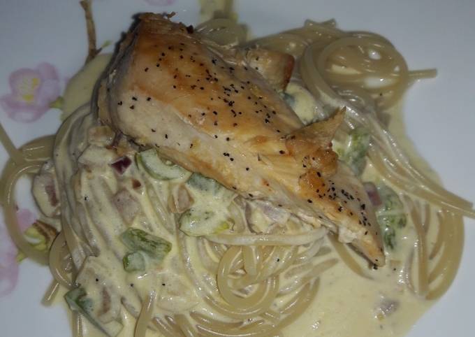 How to Make Super Quick Homemade Pan seared chicken &#34;Alfredo&#34;