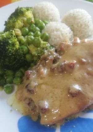 Csirkemell tejszínes-mézes-mustáros szószban recept fotója