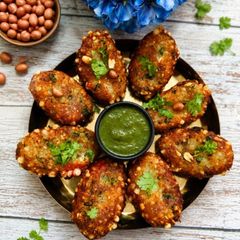 A picture of Peanuts Sago potato rolls - Cutlets for fast.