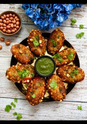 A picture of Peanuts Sago potato rolls - Cutlets for fasting.