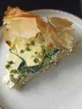 Tarte filo épinards, petits pois, ricotta