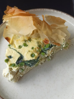 Une photo de Tarte filo épinards, petits pois, ricotta