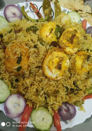 A picture of Egg Dum Biryani.