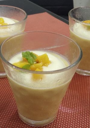 A picture of Eggless mango mousse without gelatin/agar-agar.