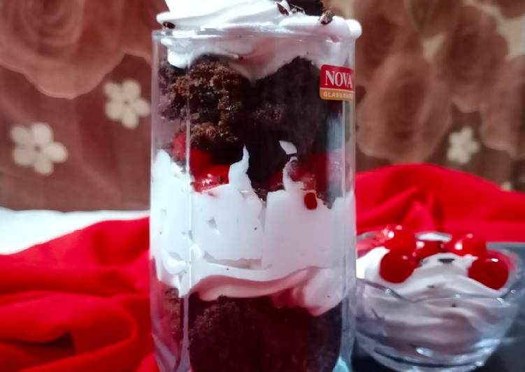 Recipe of Super Quick Black forest brownie trifles