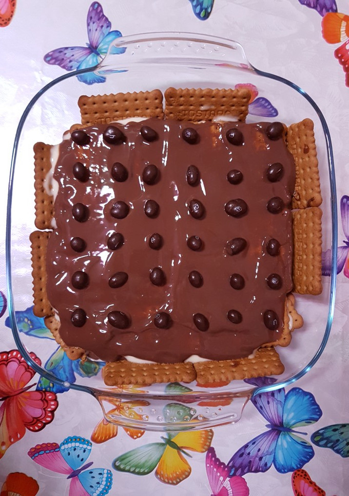 Una foto de Tarta de galletas para mis compis