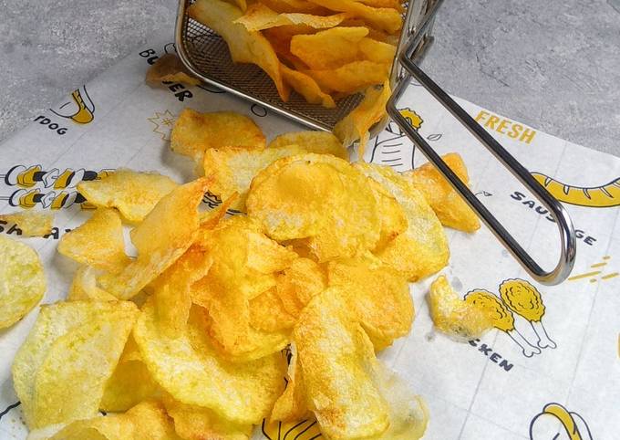 Bagaimana Membuat Keripik kentang renyah, Enak