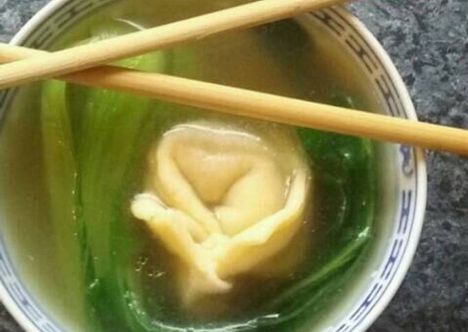 Steps to Prepare Favorite Home made wonton soup with fresh bok choy