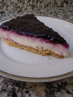 Una foto de Tarta de queso con arándanos