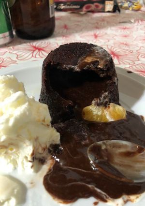 Una foto de Volcán de chocolate
