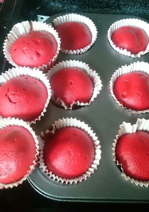 A picture of Red velvet cupcakes#baking contest.