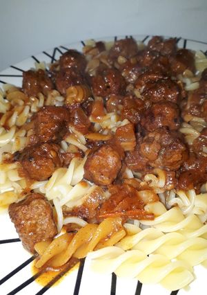 Una foto de Fusilli en salsa arrabiata