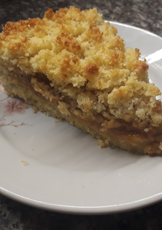 Una foto de Tarta de dulce de leche y coco