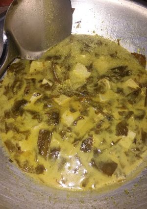 Foto resep Sayur daun singkong dan tahu santan