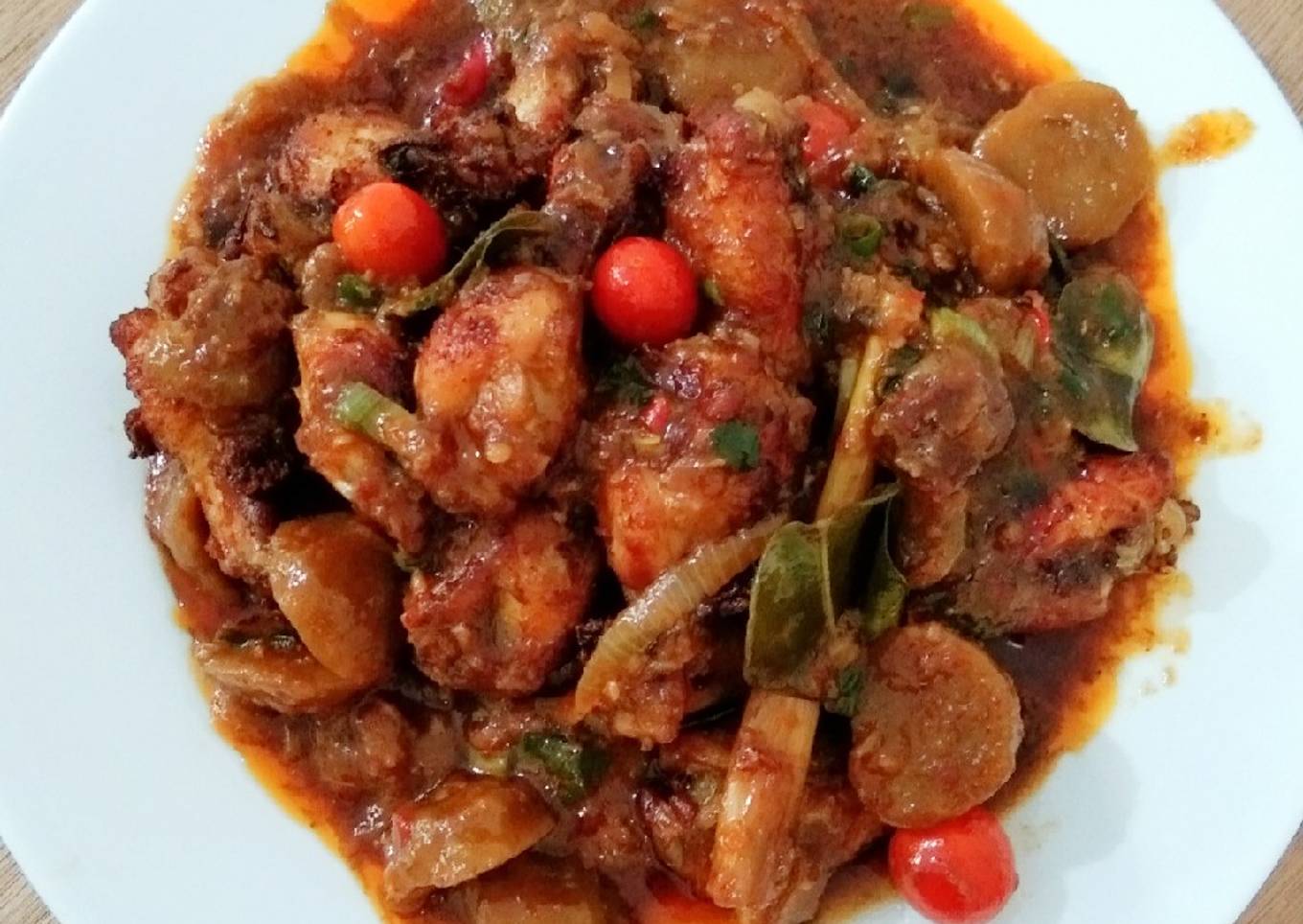 Ayam & Bakso Pedas Saus Tiram