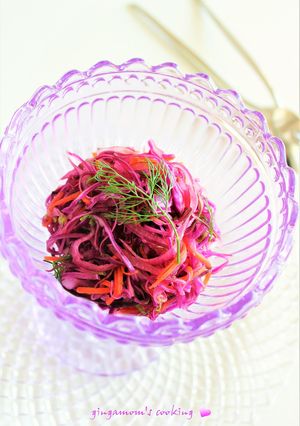 A picture of Purple Coleslaw with Red Cabbage and Red Onion.