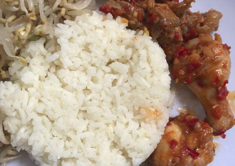 Resep Nasi lemak sehat + ayam sambal, Menggugah Selera