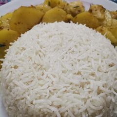 Fried Aloo with rice A picture of Fried Aloo with rice.