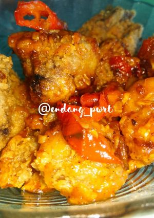 Foto resep Ayam Krispi Saus Pedas