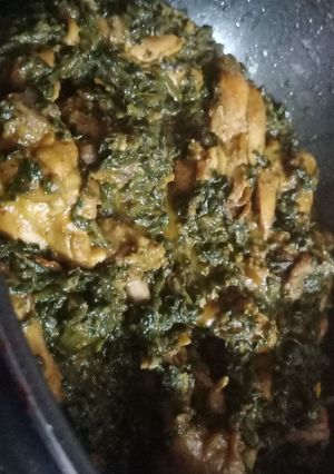 A picture of Palak(Spinach)Chicken.