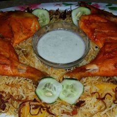 Chicken mandi rice A picture of Chicken mandi rice.