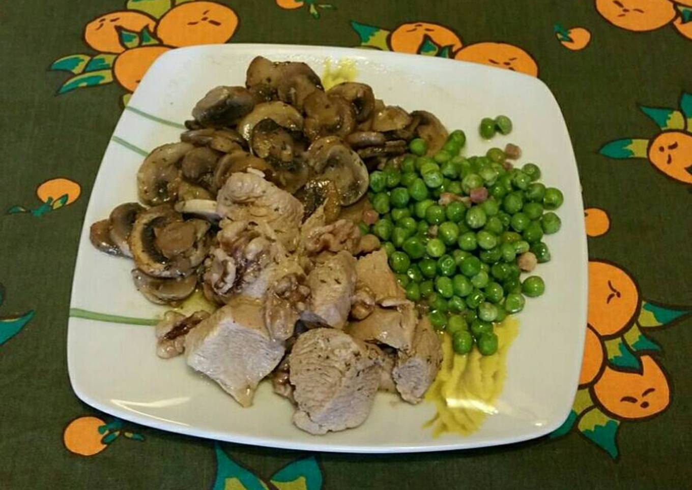 Chicken breast with touches of garnish