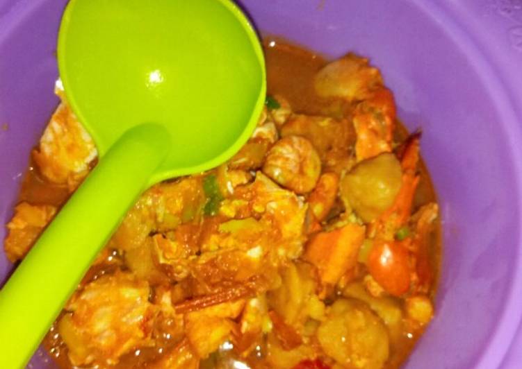 Resep Kepiting udang bakso pedas manis #3resepterbaruku Lezat