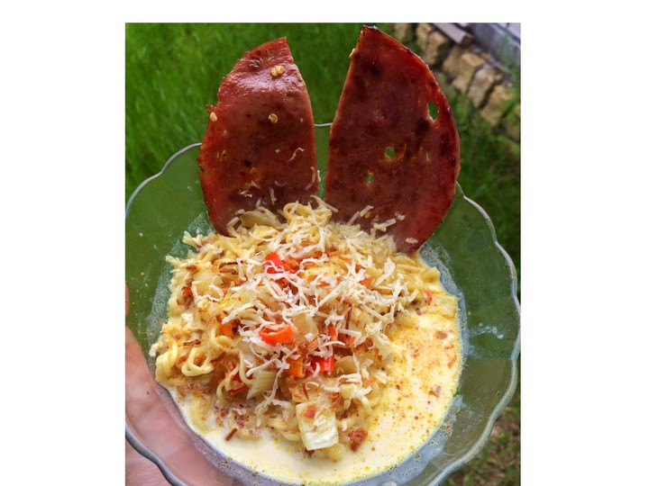 Resep Kreasi indomie : indomie kuah creamy plus keju Anti Gagal